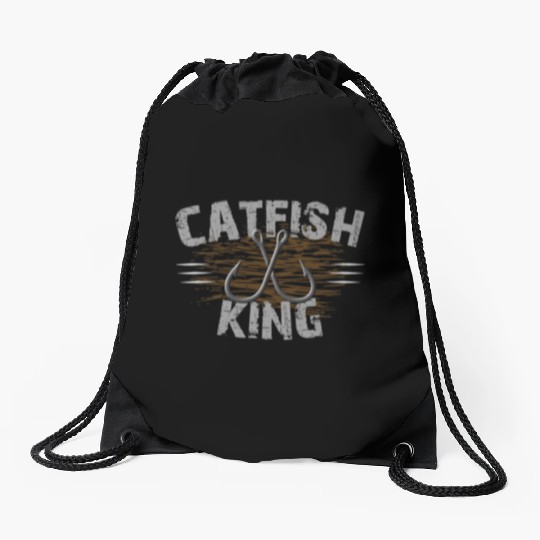 Catfish King Fishing Drawstring Bags