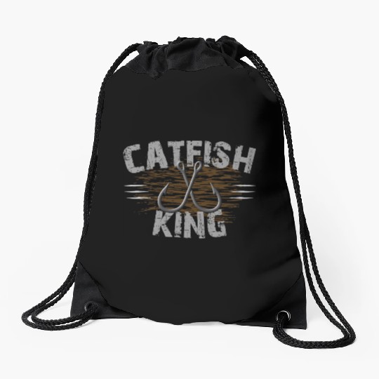 Catfish King Fishing Drawstring Bags