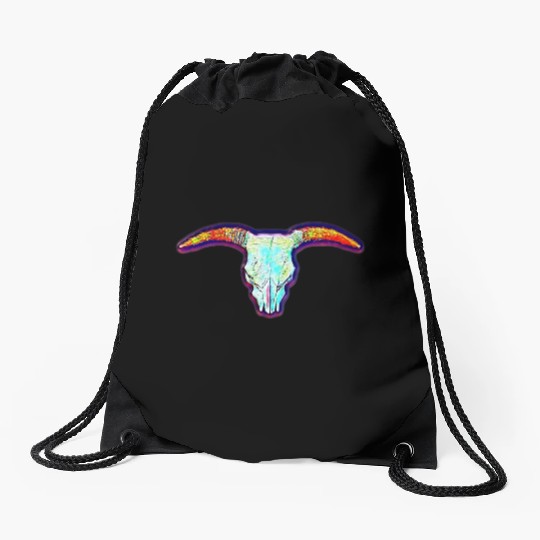 Cow skull Drawstring Bags