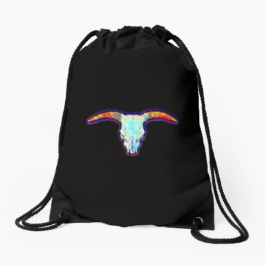 Cow skull Drawstring Bags