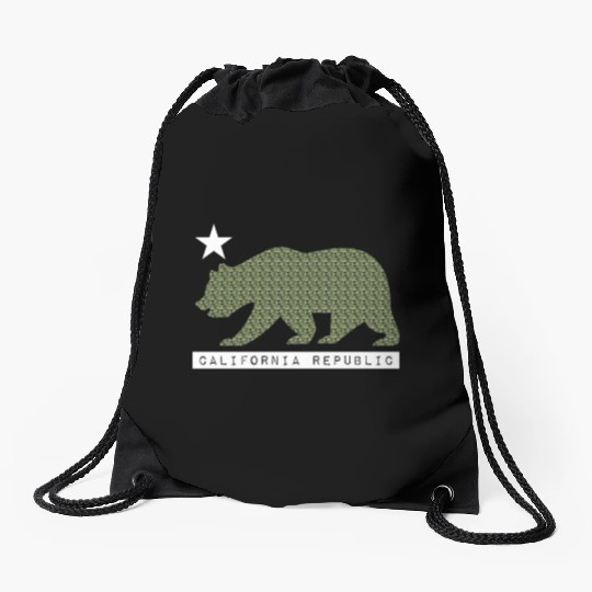 California Bear Drawstring Bags