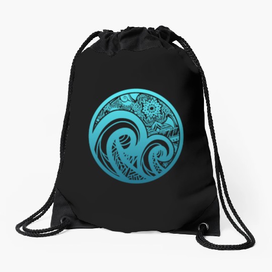 Maori Ocean Polynesian New Zealand Culture Tattoo Drawstring Bags