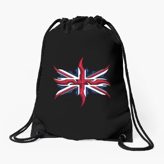 Union Jack British Flag Resistance Style Drawstring Bags