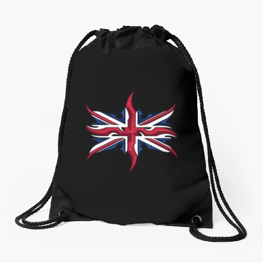 Union Jack British Flag Resistance Style Drawstring Bags