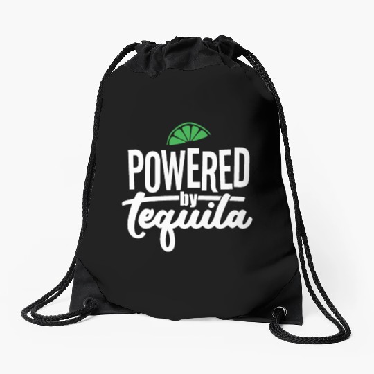 Powered by Tequila Drawstring Bags
