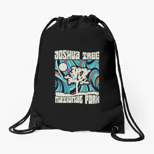 Joshua Tree National Park Retro Psychedelic 60S Ho Drawstring Bags