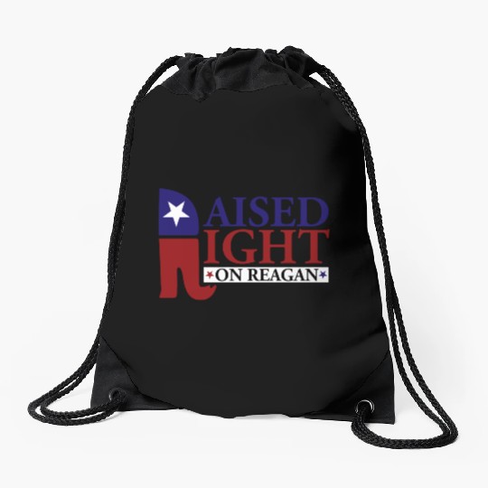 Raised Right On Reagan 80'S Nostalgia Drawstring Bags