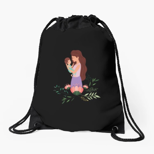 I Love You, Mama & Baby Drawstring Bags, Mommy and Me Drawstring Bags