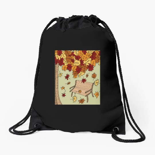 Autumn Colorful Leaves Nature Season Drawstring Bags