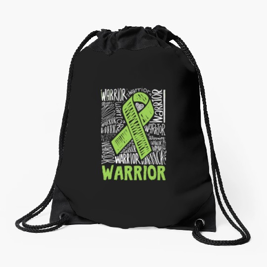Non-Hodgkins Lymphoma Warrior Lime Green Awareness Drawstring Bags