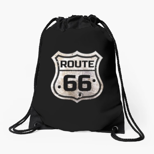 Route 66 Drawstring Bags