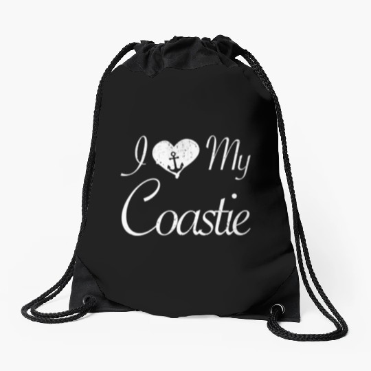 I Love My Coastie Coast Guard Gift Drawstring Bags