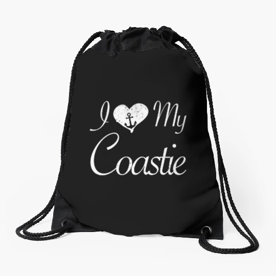 I Love My Coastie Coast Guard Gift Drawstring Bags