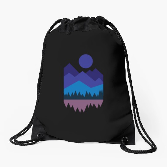 Moon travel adventure camping hiking gift Drawstring Bags
