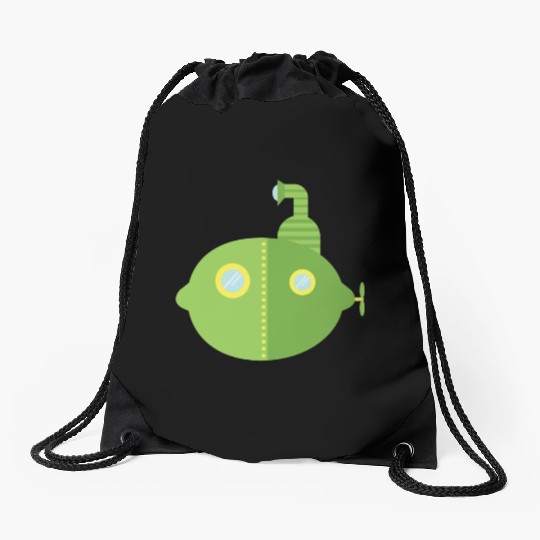 Submarine Lime Drawstring Bags