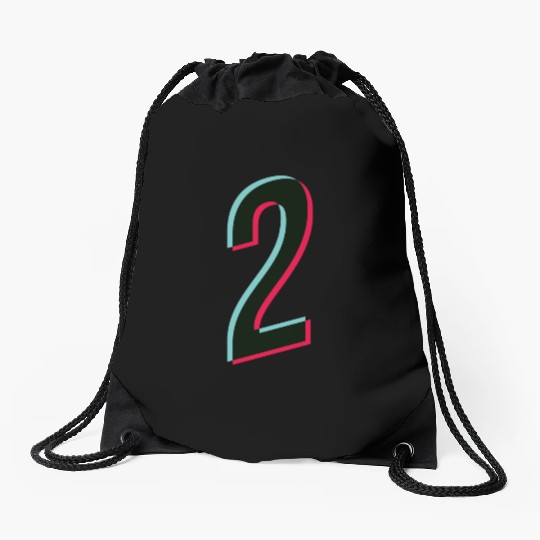 2 - jersey number - Tiktok glitch Drawstring Bags