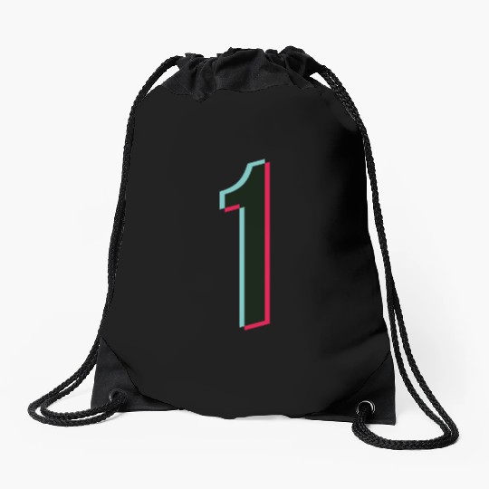 1 - jersey number - Tiktok glitch Drawstring Bags