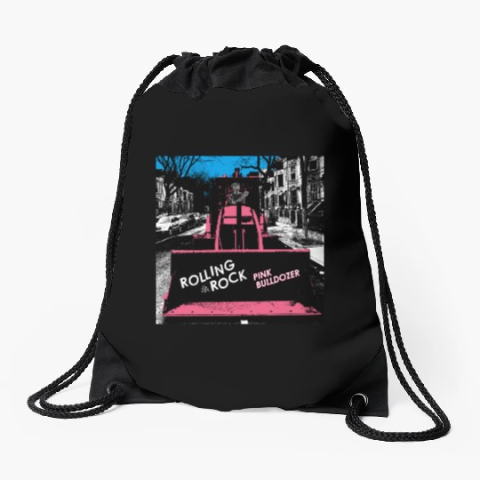 Pink Bulldozer / Rolling Rock Drawstring Bags