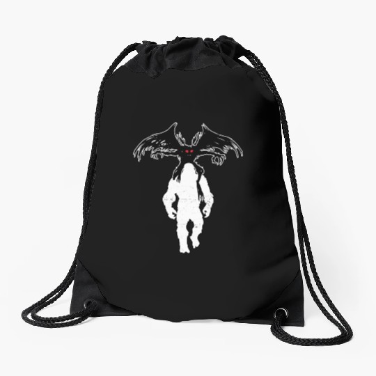Bigfoot Riding Mothman - Funny Sasquatch Myth Drawstring Bags