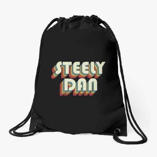 Steely Dan | Unique Retro Faded-Style Typography Drawstring Bags