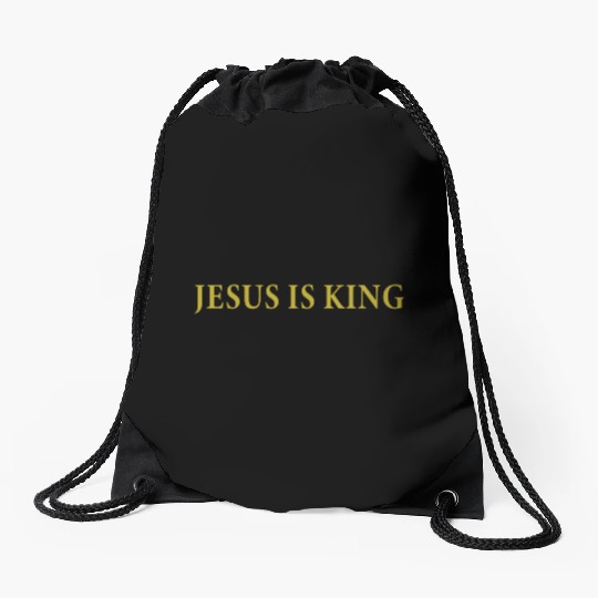 Jesus Is King Drawstring Bags