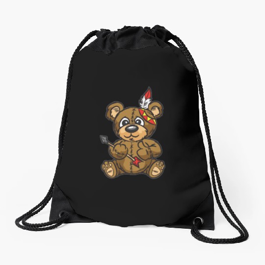 Indian Teddy Bear with Jewelry and Arrow Drawstring Bags