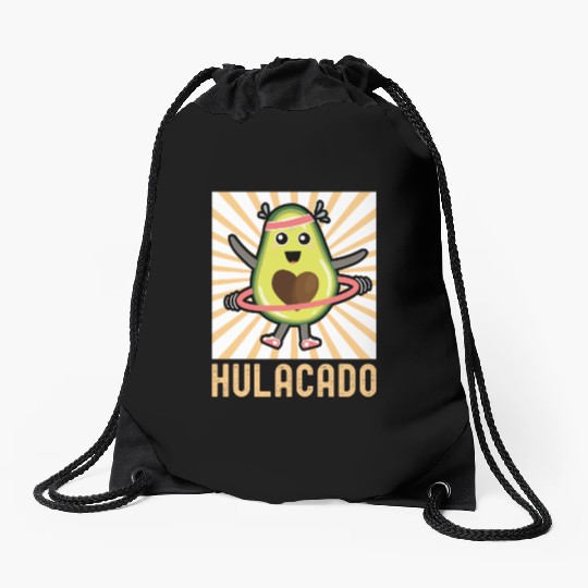 Hulacado Hulahoop Hula Hoop Fitness Avocado Drawstring Bags