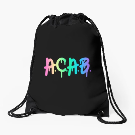 ACAB Rainbow Drip Drawstring Bags