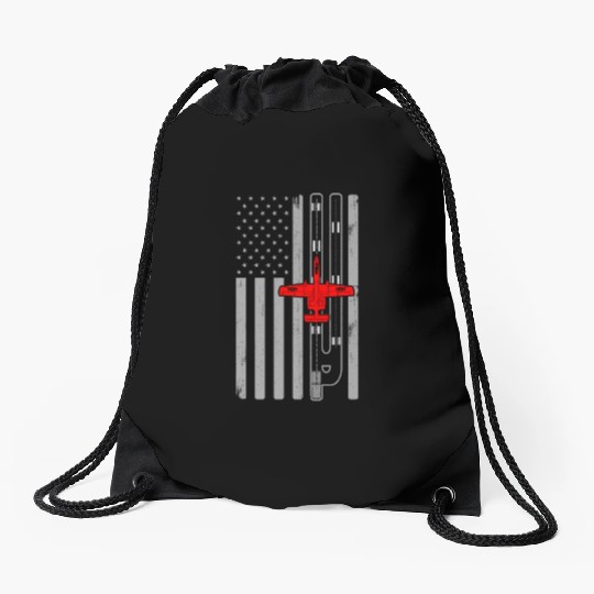 A-10 Warthog American Flag Runway A10 Thunderbird Drawstring Bags