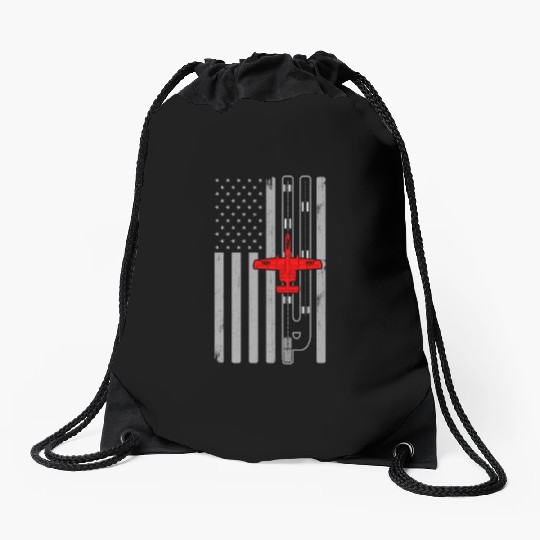 A-10 Warthog American Flag Runway A10 Thunderbird Drawstring Bags