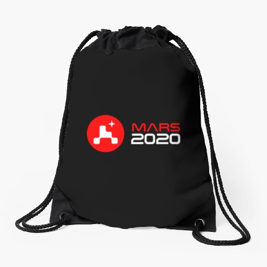 mars perseverance logo Drawstring Bags