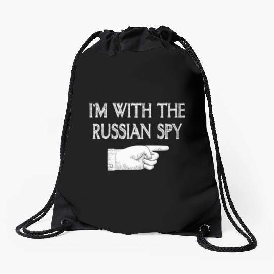 I'm With Russian spy Matching Halloween Costume Drawstring Bags