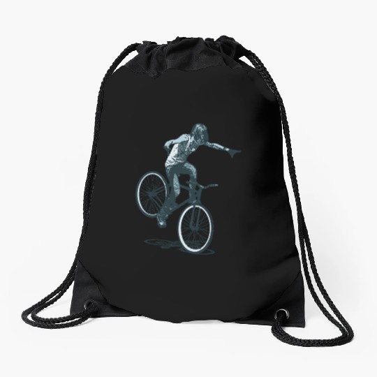 Punk Girl Biker Drawstring Bags
