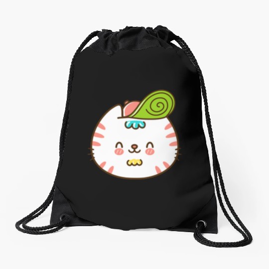 Kawaii Cat Head Smiling Drawstring Bags