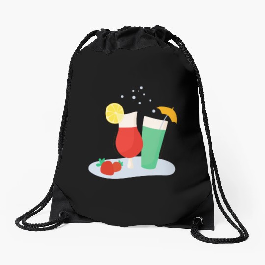 Summer Drinks Drawstring Bags