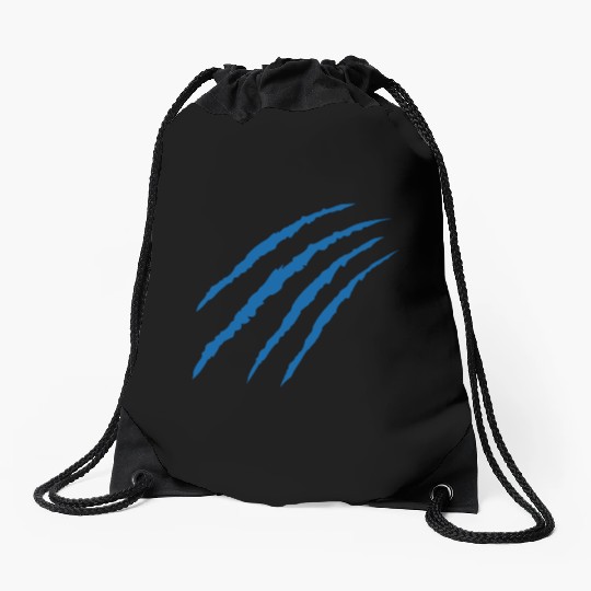 Cat Claw Marks (Blue) Drawstring Bags