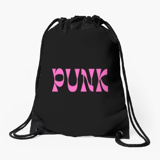 PUNK (in bold pink letters) Drawstring Bags