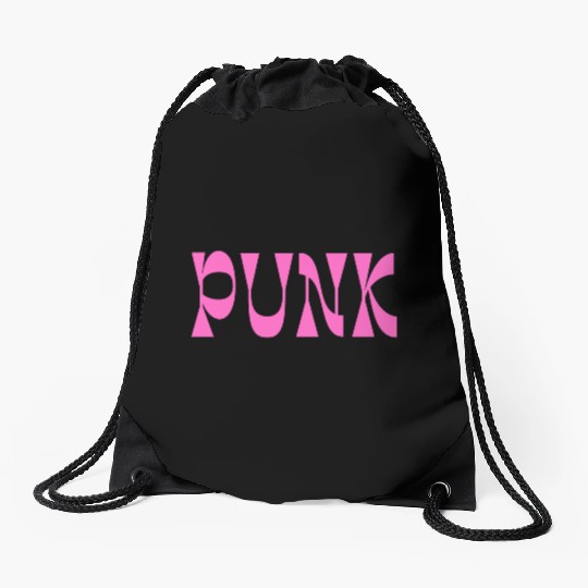 PUNK (in bold pink letters) Drawstring Bags