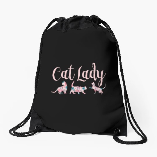 Cat Lady - Cat Mom - Cat owner gift Drawstring Bags