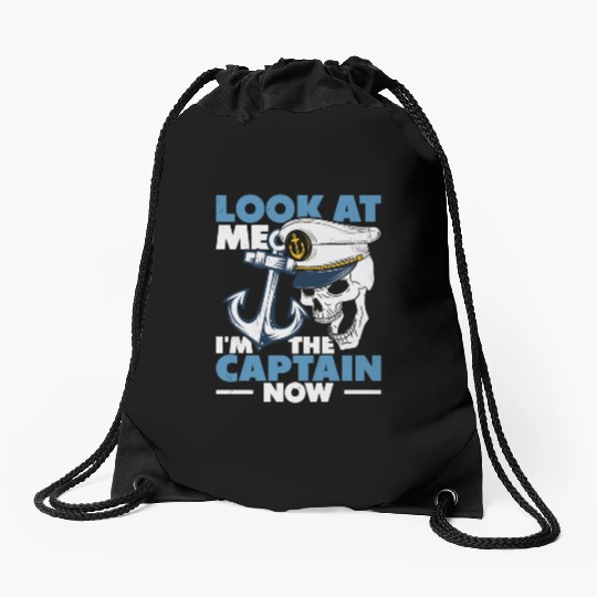 Captain Boat Lovers Fishermen Sailing Boating Drawstring Bags