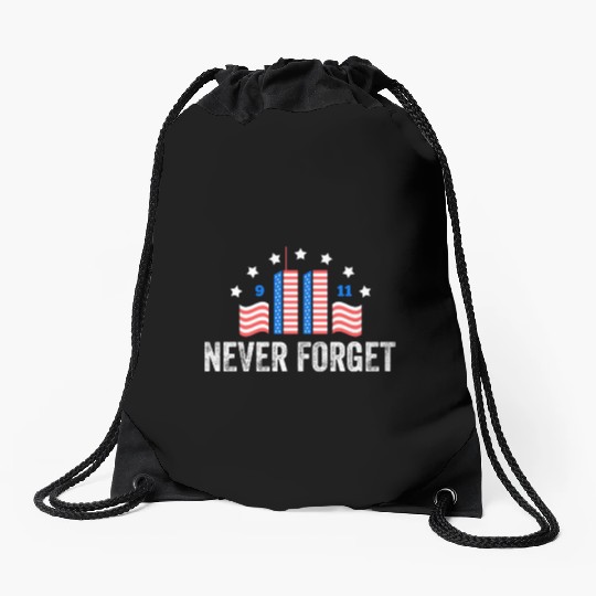 Never Forget 9/11 Patriot Day 2021 Drawstring Bags