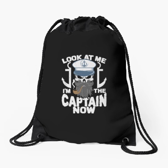 Captain Boat Lovers Fishermen Sailing Boating Drawstring Bags