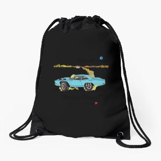 1968 Plymouth Road Runner Salt Flats Light Blue Drawstring Bags