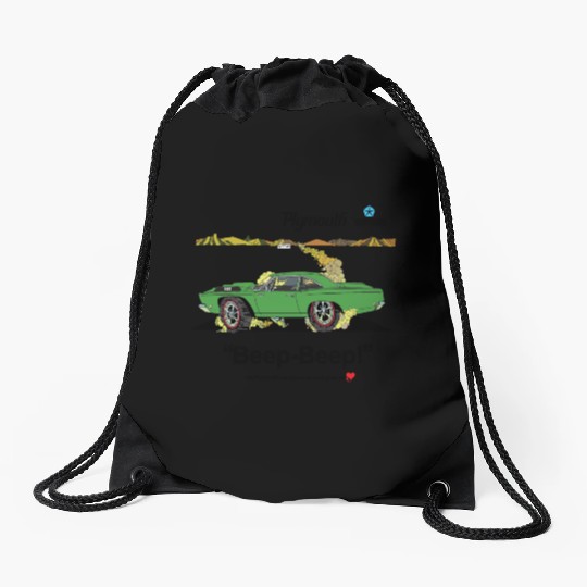 1968 Plymouth Road Runner Salt Flat Green Drawstring Bags