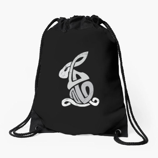Celtic Symbols Bunny Celtic Knot Gift Idea Drawstring Bags