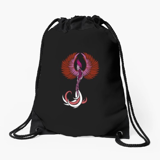 Lesbian Phoenix Support Design Colors Of Lesbian Drawstring Bags