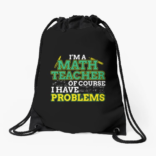 Math Teacher Math Teacher Drawstring Bags