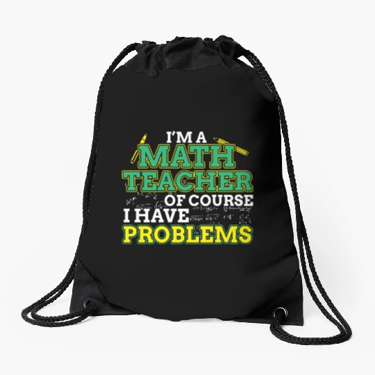 Math Teacher Math Teacher Drawstring Bags