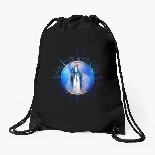 Virgin mary madonna maria ave maria catholic bibel Drawstring Bags