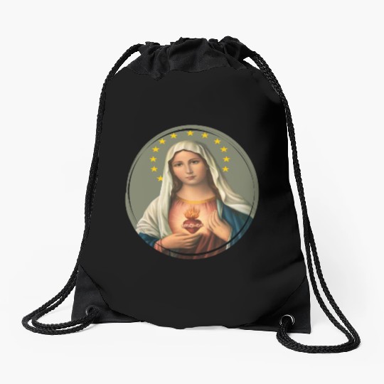 Virgin mary madonna maria ave maria catholic bibel Drawstring Bags